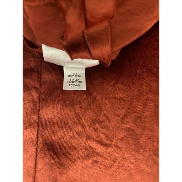 Vince Fitted Satin Midi Slip Dress US 10 Rust Burnt Orange Formal Party Glam - Picture 8 of 15
